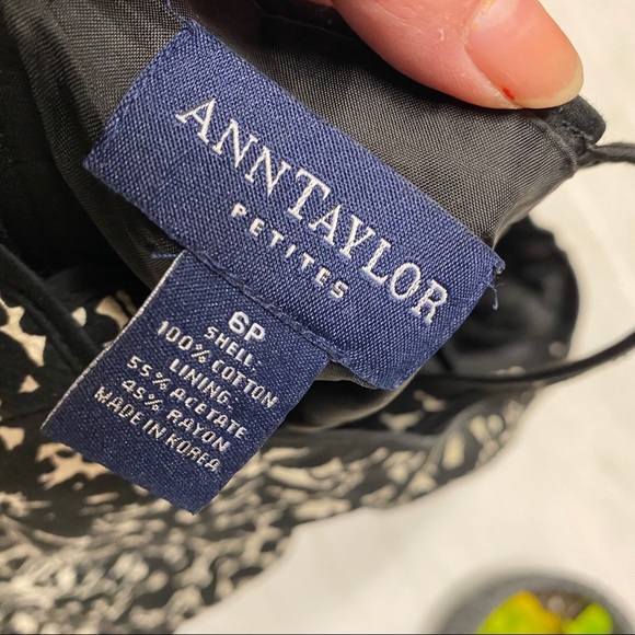 Ann Taylor Black & White Thin Strap Spring Dress - Picture 7 of 8